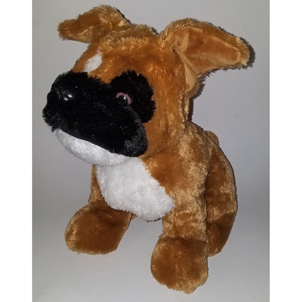 Kellytoy Boxer Dog Plush 14" Stuffed Animal Toy Brown Black White Realistic